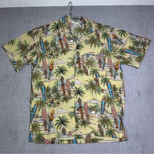 ULUWATU Bali Hawaiian Shirt Men’s Large Tropical AOP Button Up Summer Vacation